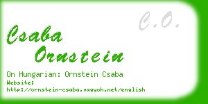 csaba ornstein business card